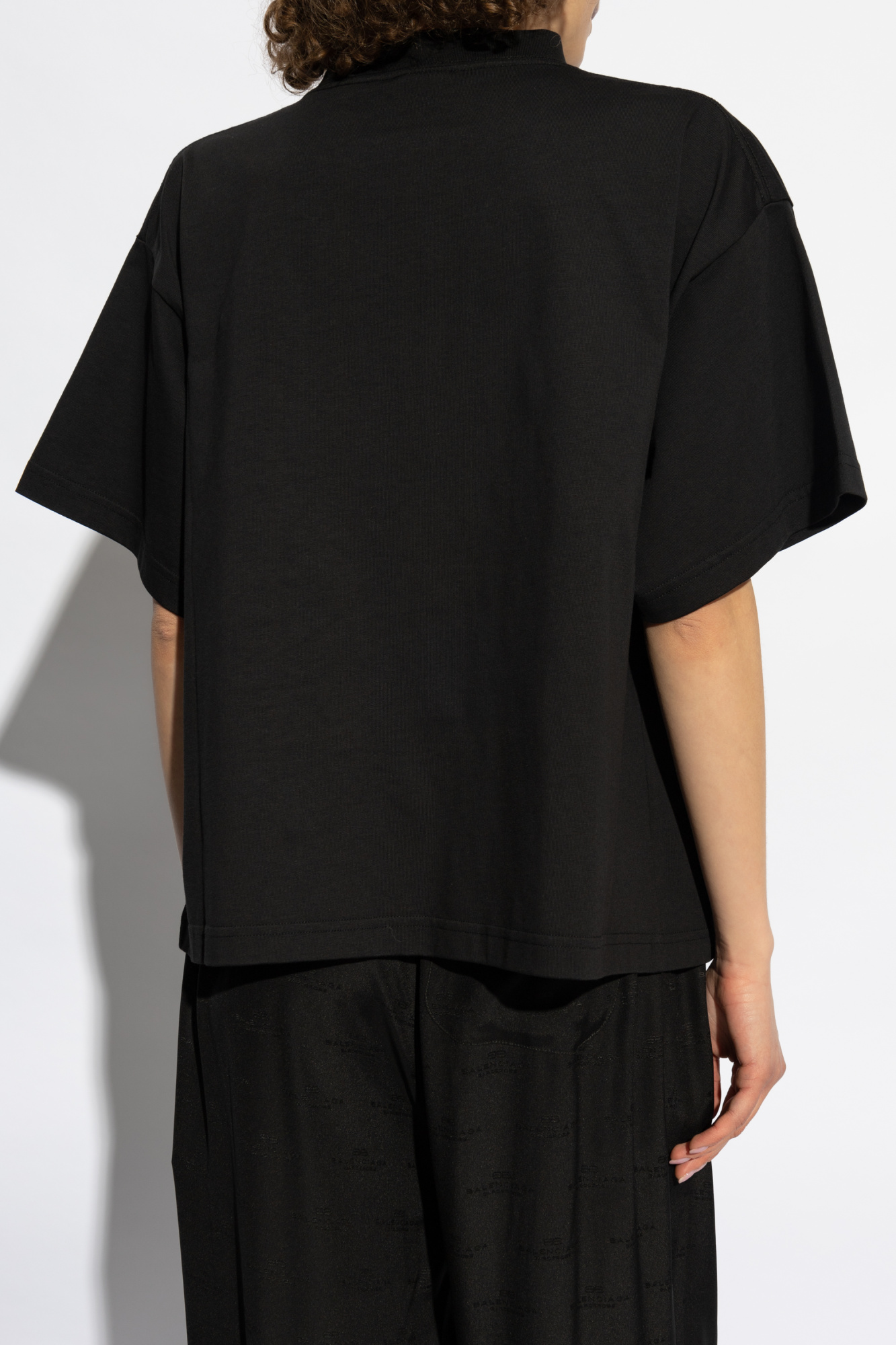 【BALENCIAGA】Oversized Short Sleeve T-shirt/全国送料無料 BALENCIAGA Oversized Distressed Printed Cotton-Jersey T